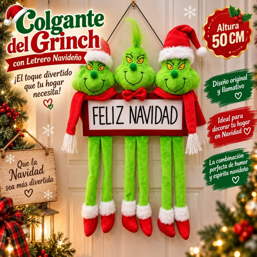 LETRERO COLGANTE DE GRINCH 31*50CM