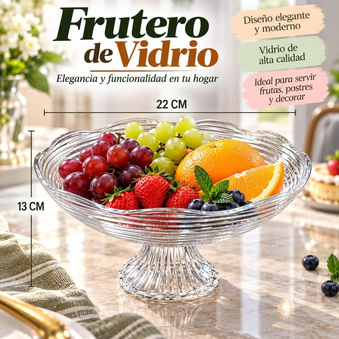 PLATO DE VIDRIO CON PEDESTAL 22*13CM HYGP-02