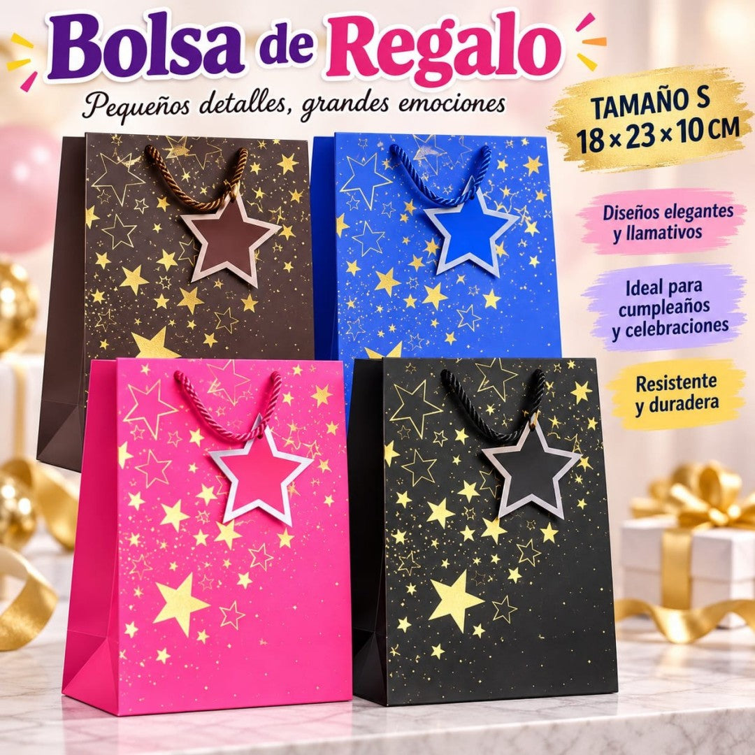 BOLSA REGALO S 18*23*10CM ESTRELLA