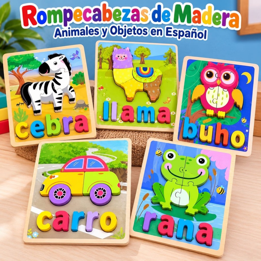 ROMPECABEZAS MADERA APRENDIZAJE ESPANOL