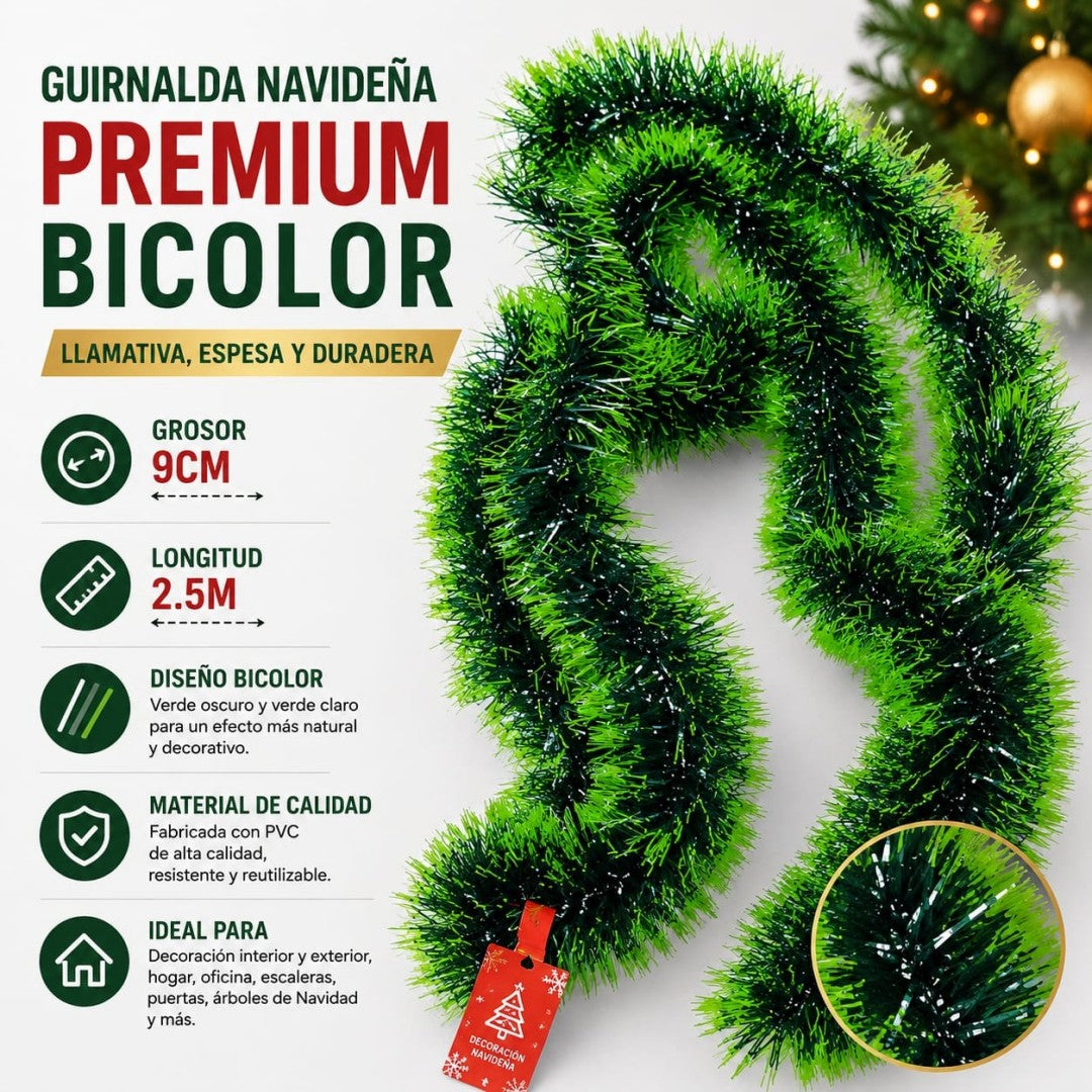 GUIRNALDA VERDE 9CM 2.5M 2