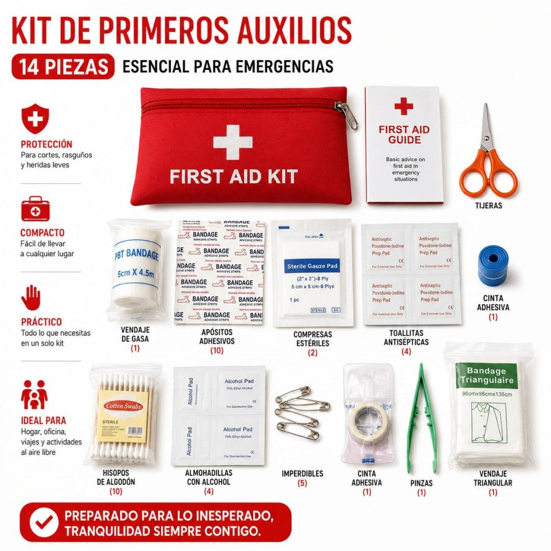 BOTIQUIN PORTATIL 14PCS