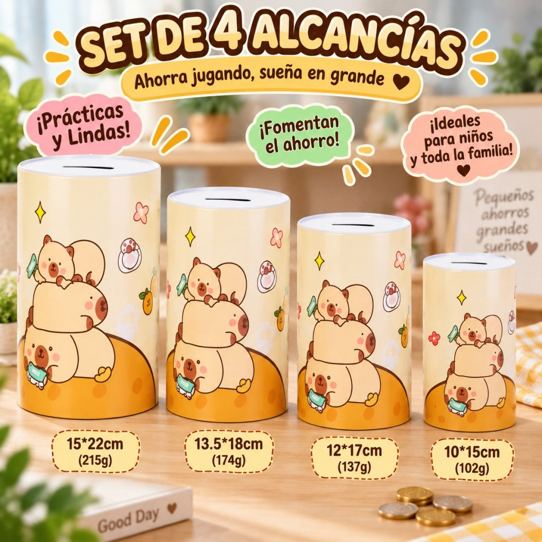 SET ALCANCIA 4PCS CAPIBARA
