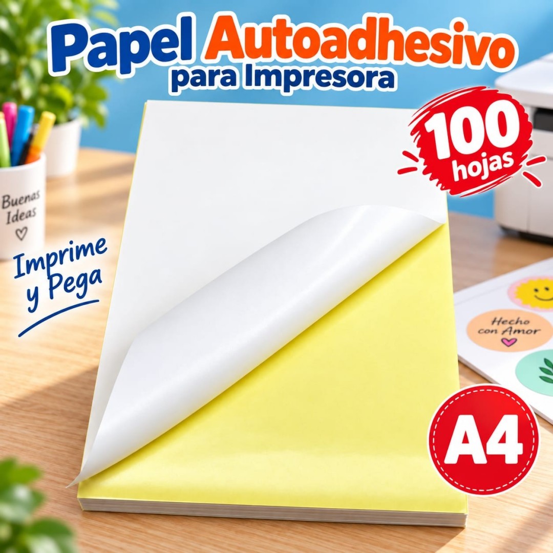PAPEL MATE ETIQUETA ADHESIVO 100H A4