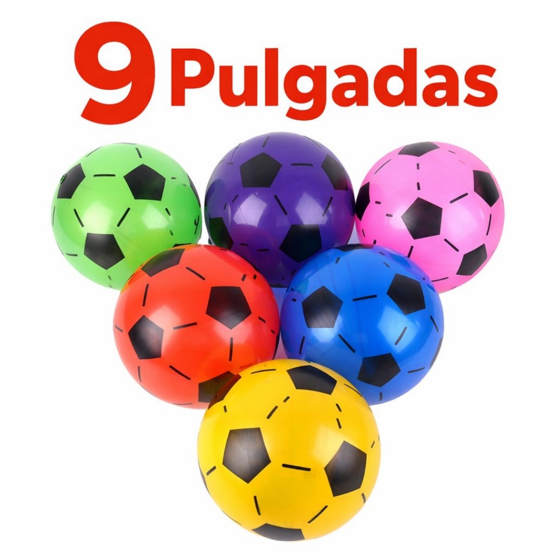 BOLA FUTBOL HULE INFLABLE PARA NINO 9PULG
