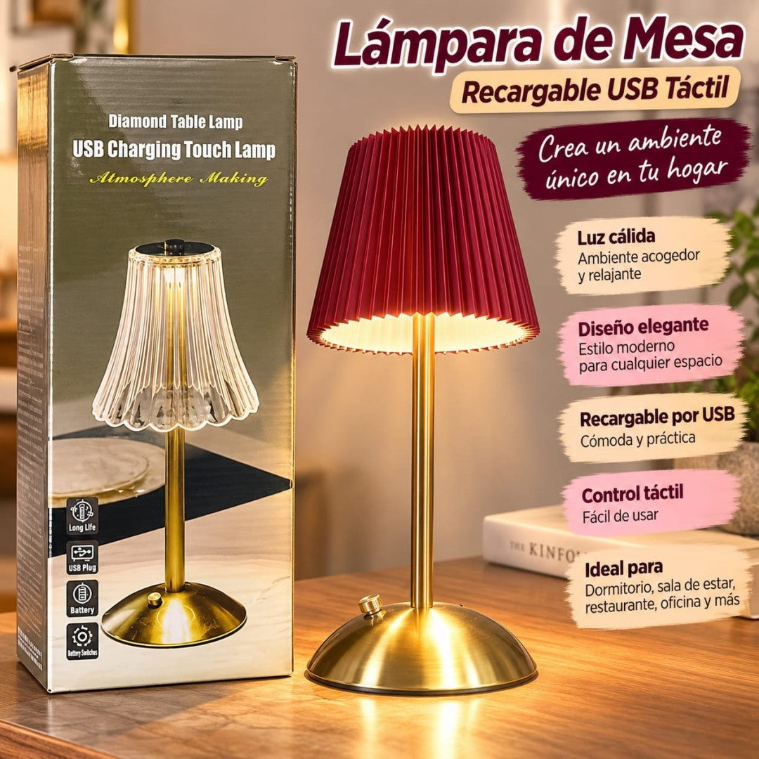 LAMPARA MESA TACTIL RECARGABLE USB