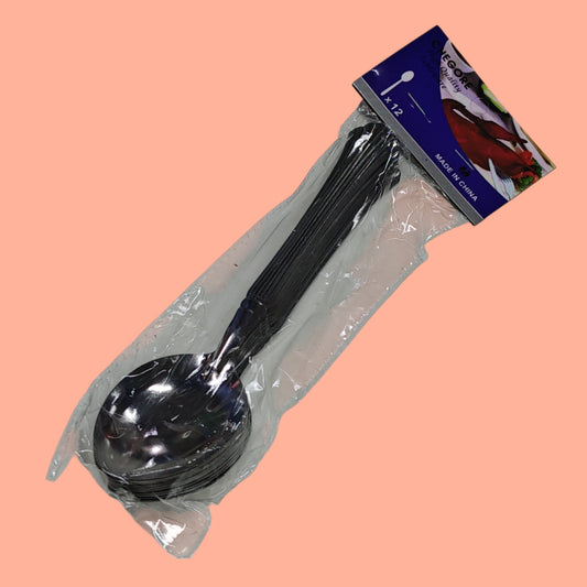 CUCHARA ACERO GDE 12PCS