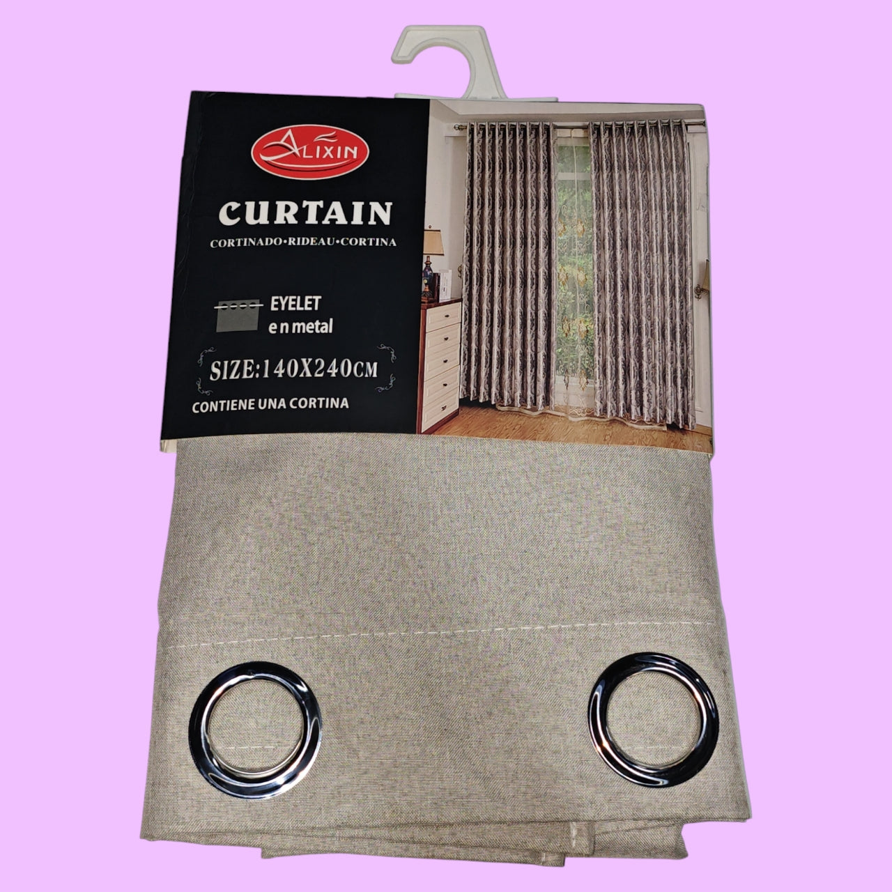 CORTINA VENTANA LISO COLOR