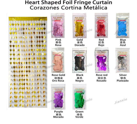 CORTINA PARA FIESTA CORAZON 1M*2M