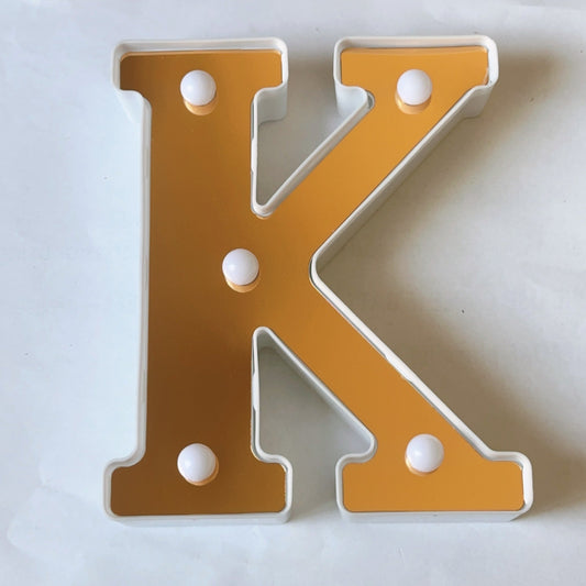 LAMPARA NUMERO LETRA DORADO 0-9 A-Z 16CM