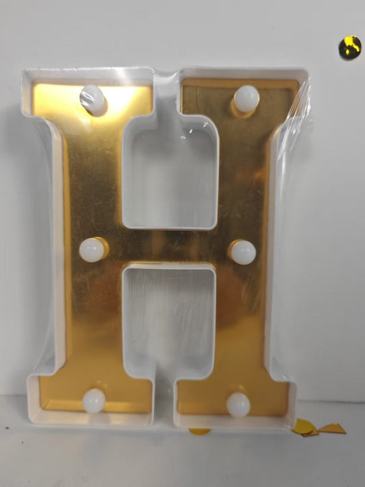 LAMPARA NUMERO LETRA DORADO 0-9 A-Z 21CM