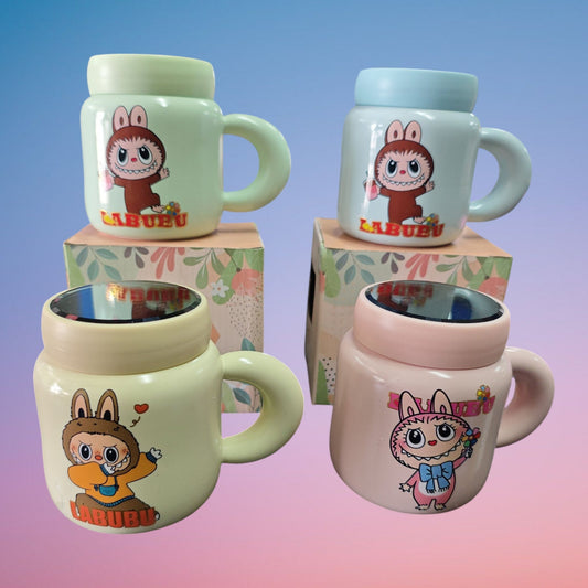 JARRA CERAMICA C\TAPA ESPEJO LABUBU