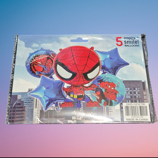 JUEGO GLOBO HOMBRE ARANA 5PCS