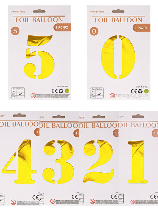 GLOBO NUMERO DORADO 012345 MED