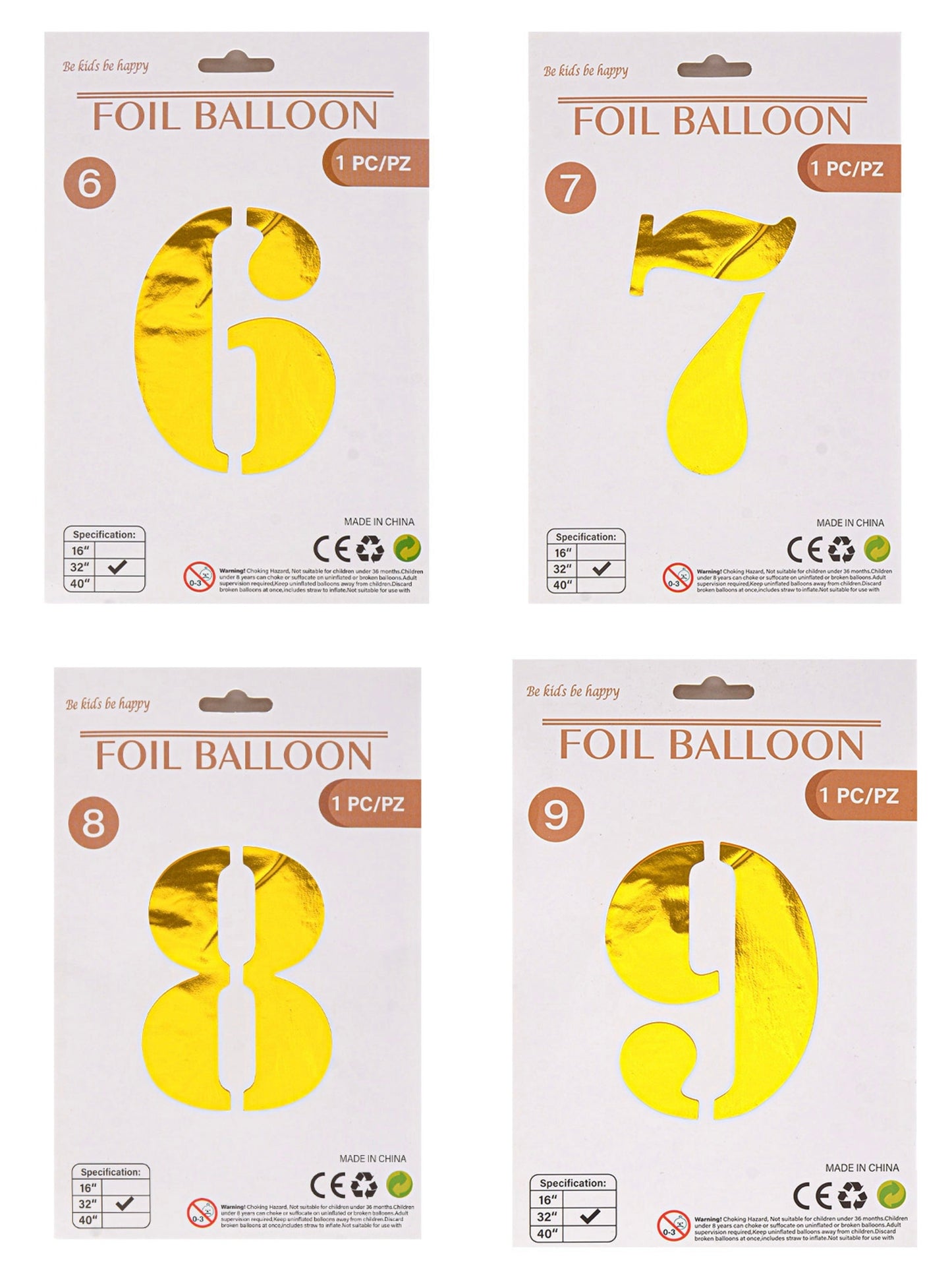 GLOBO NUMERO DORADO 6789 MED