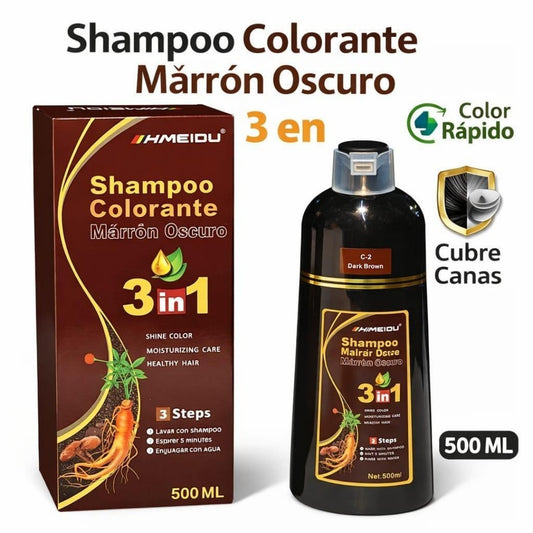 SHAMOO TINTE CUBRE CANAS 3EN1 MARRON OSCURO