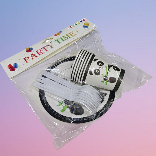 CUBIERTOS DESECHABLE FIESTA PANDA 6PCS 7PULG