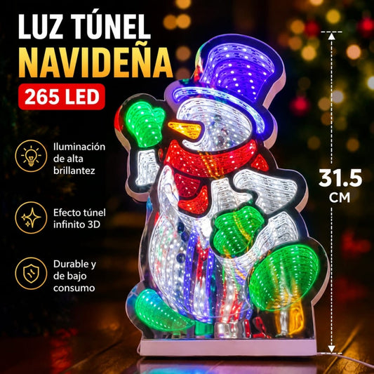 LAMPARA 3D TUNEL MUNECO NIEVE 31.5*18CM