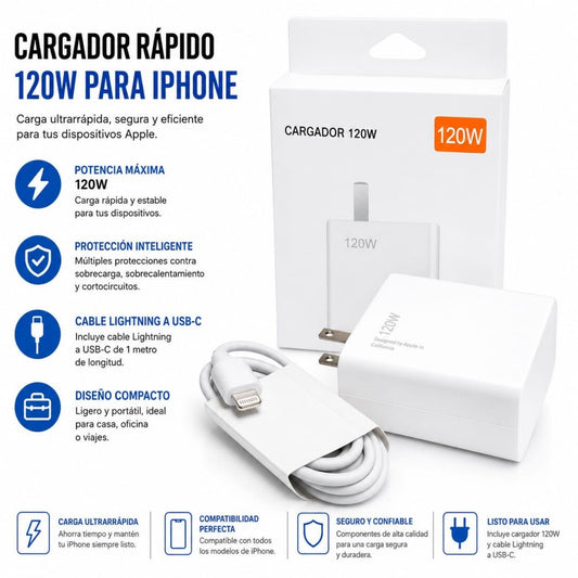 SET CARGADOR RAPIDO 120W IP