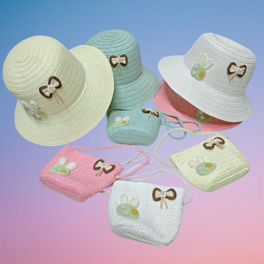 SOMBRERO+BOLSO NINO CONEJO LAZO
