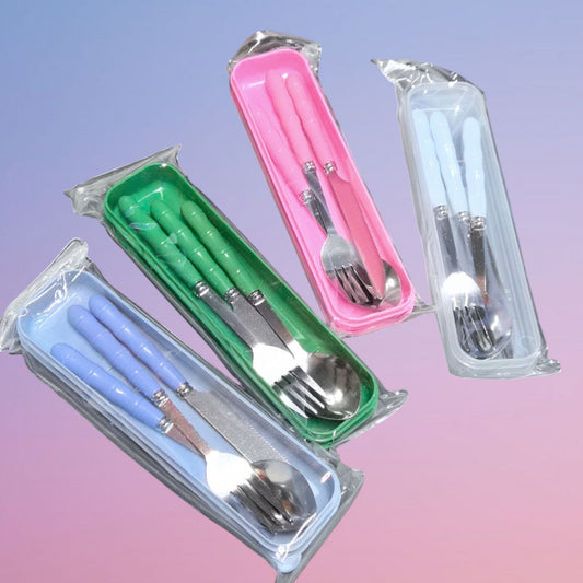 SET CUBIERTOS ACERO 3PCS GSY