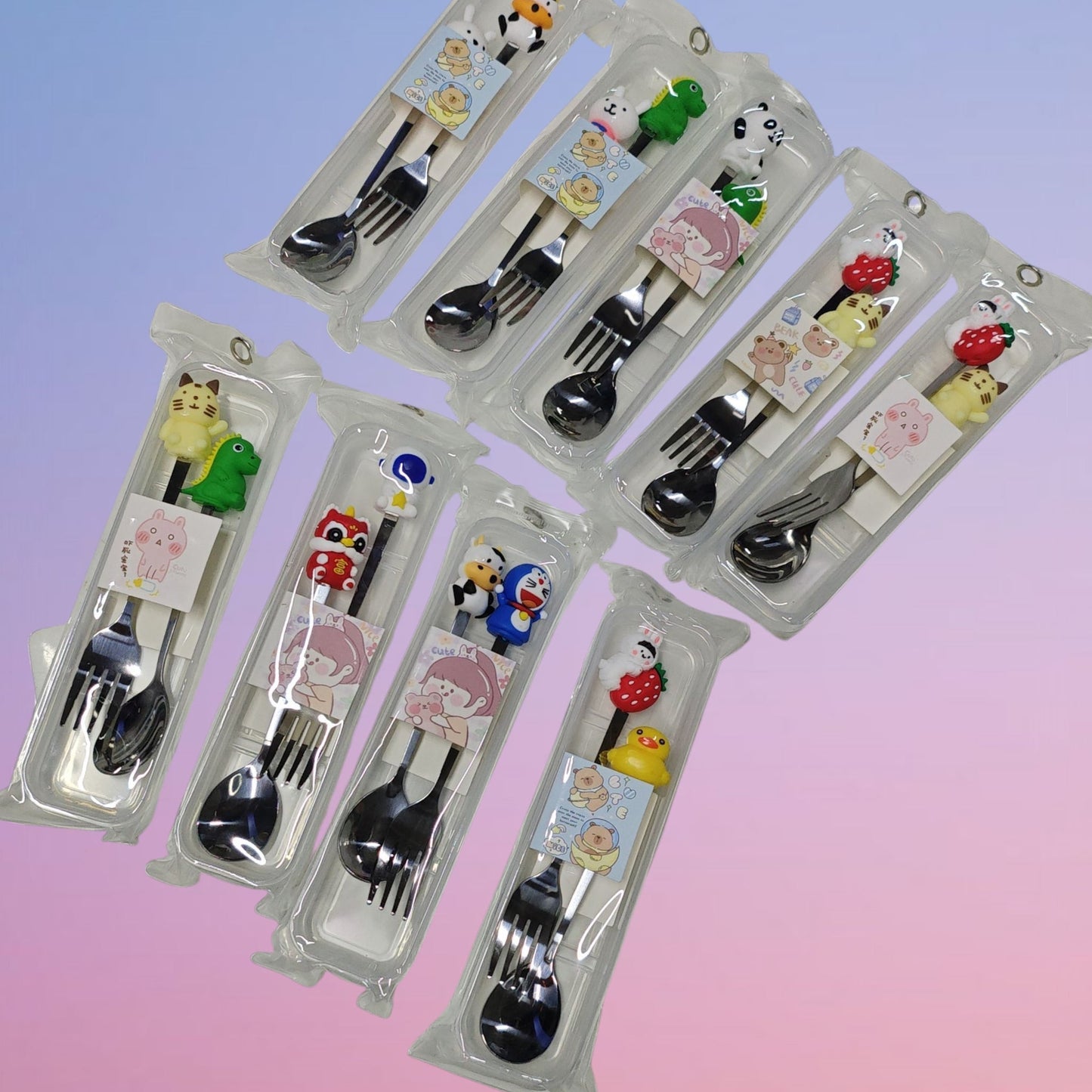 SET CUCHARA TENEDOR PERSONAJE B