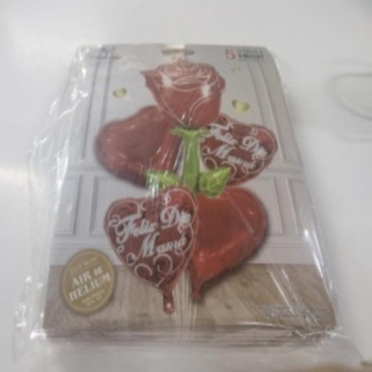 GLOBO METALICO 5PCS ROSA