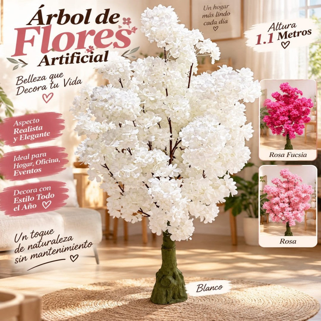 ARBOL ARTIFICIAL DE FLORES 1.1M