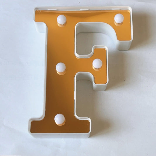 LAMPARA NUMERO LETRA DORADO 0-9 A-Z 16CM