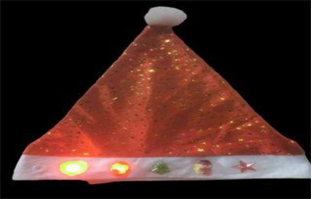 GORRO NAVIDAD BRILLO ESTRELLA DORADO LUZ