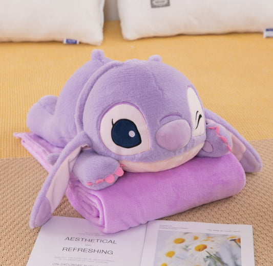 COBIJA ALMOHADA STITCH MORA