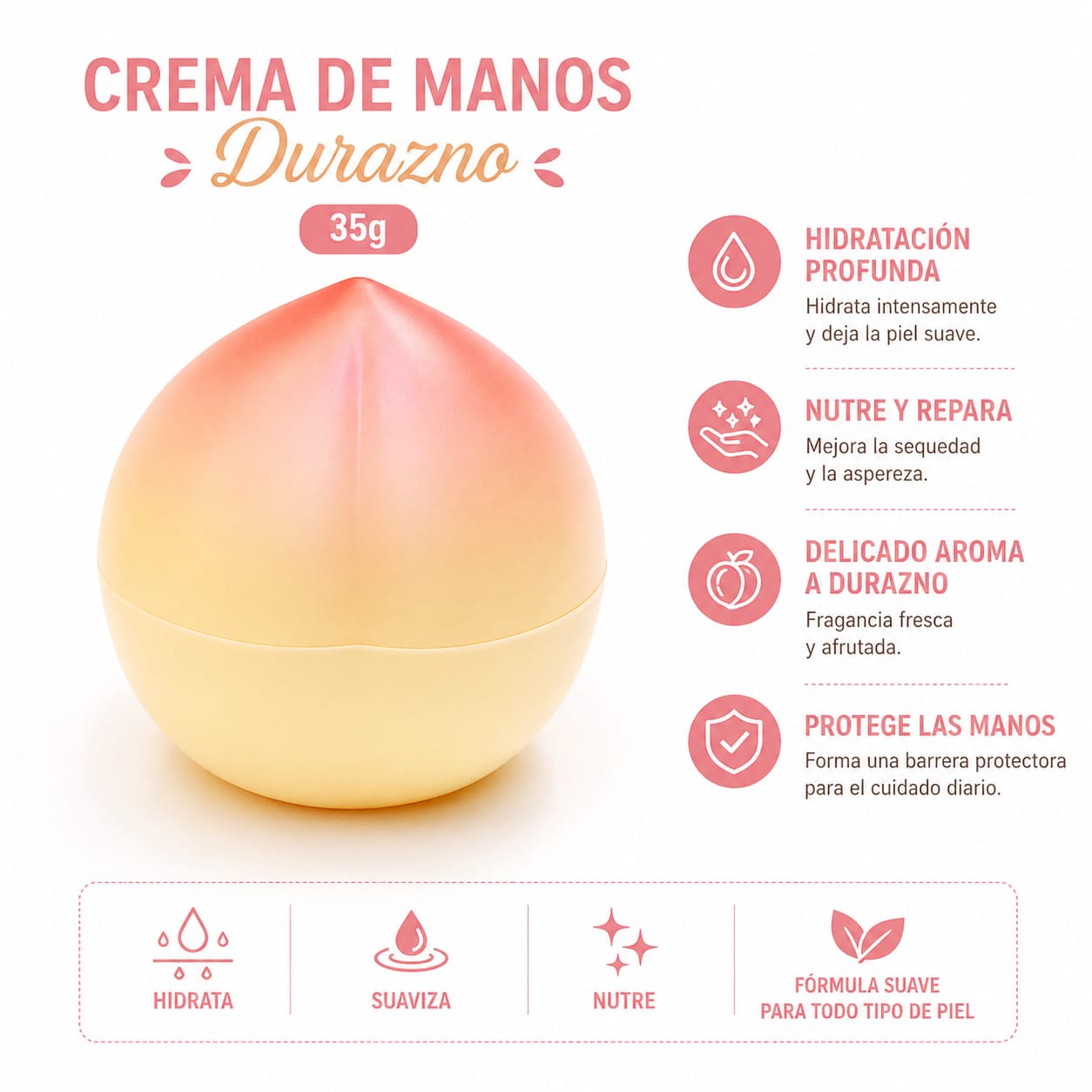 CREMA MANO MELOCOTON 35G WKL274