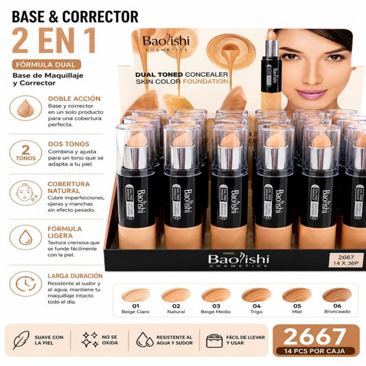 BASE Y CORRECTOR FACIAL 2EN1 2667