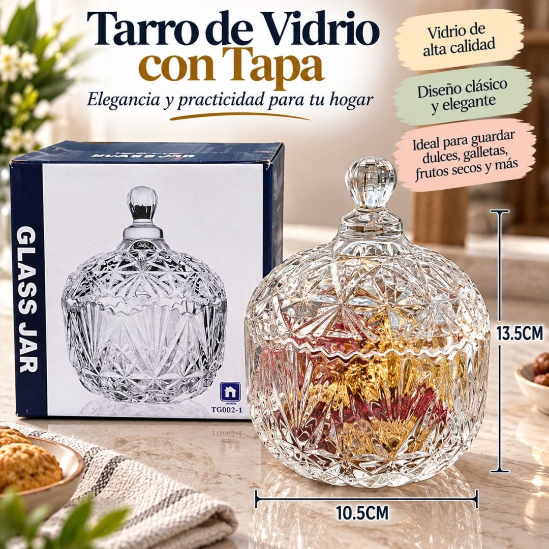 FRASCO DE VIDRIO CON TAPA 10.5CM*13.5CM
