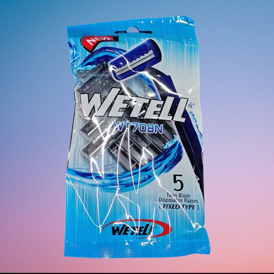 PRESTOBARBA AZUL 5PCS BOLSA WT708