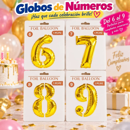 GLOBO NUMERO DORADO 6789 MED