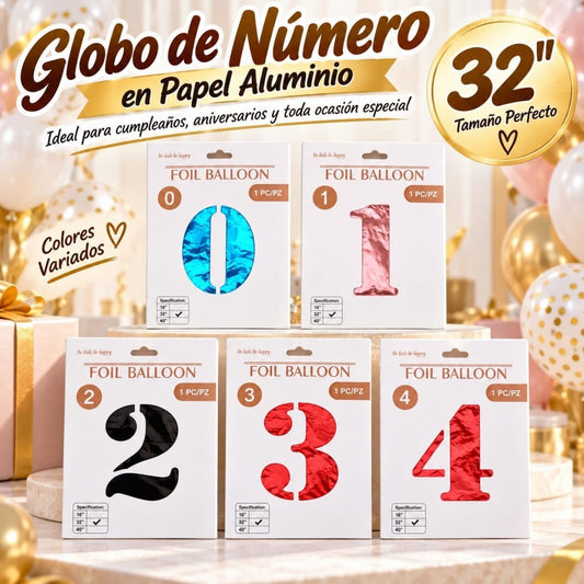 GLOBO NUMERO 32PULG 0-4 COLOR