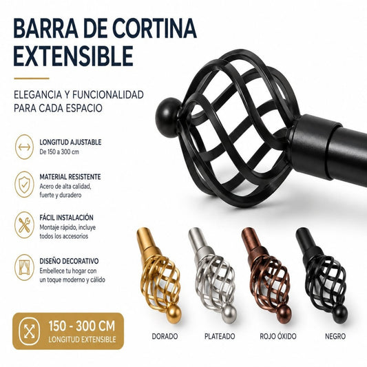 TUBO EXTENSIBLE PARA CORTINA 150-300CM 25\28MM B