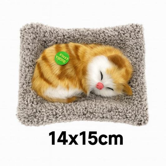 GATO DECORATIVO DORMIDO CON COJIN