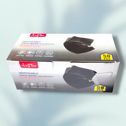 MASCARILLA NEGRO 50PCS CAJA