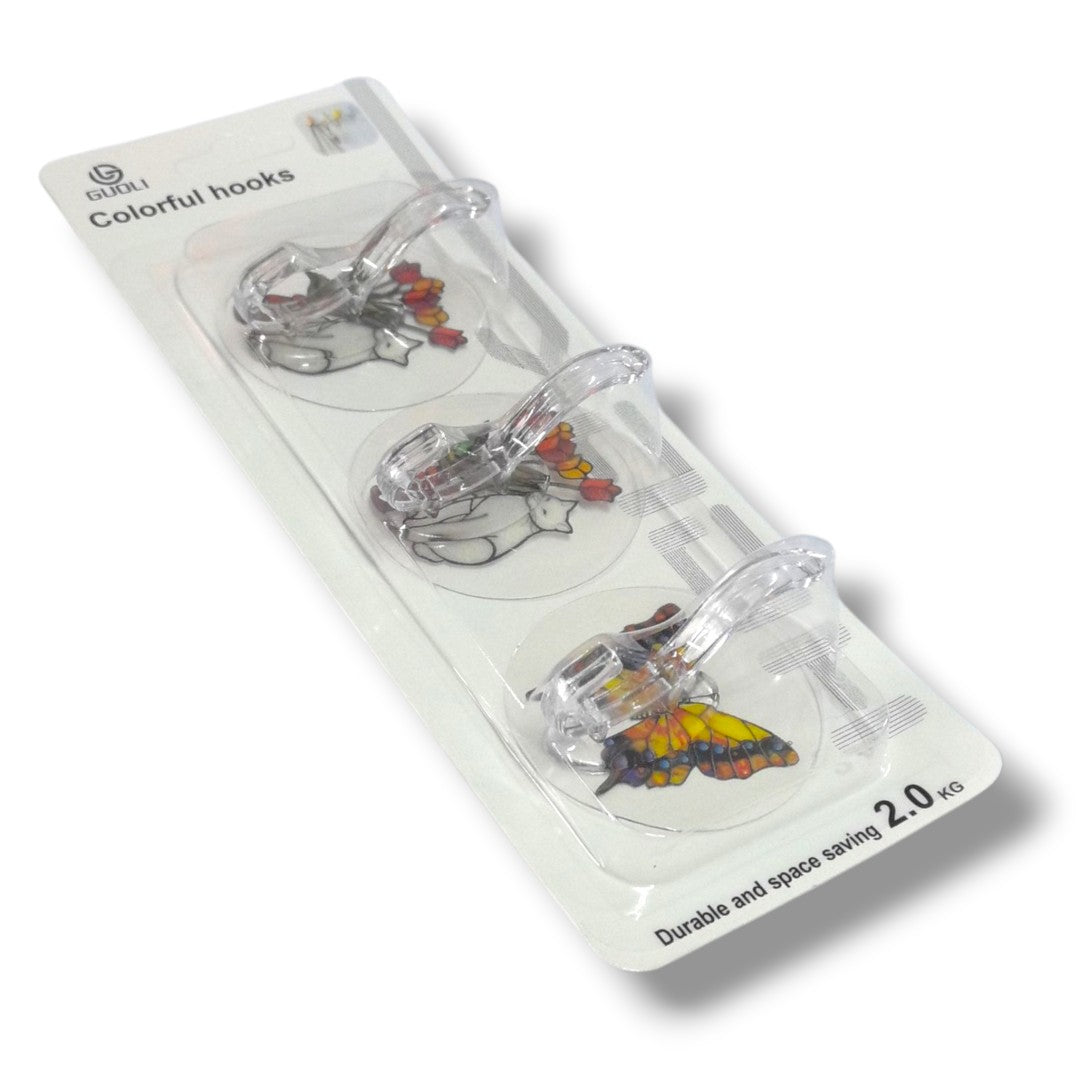 SET GANCHO VENTOSA FLOR 3PCS W19