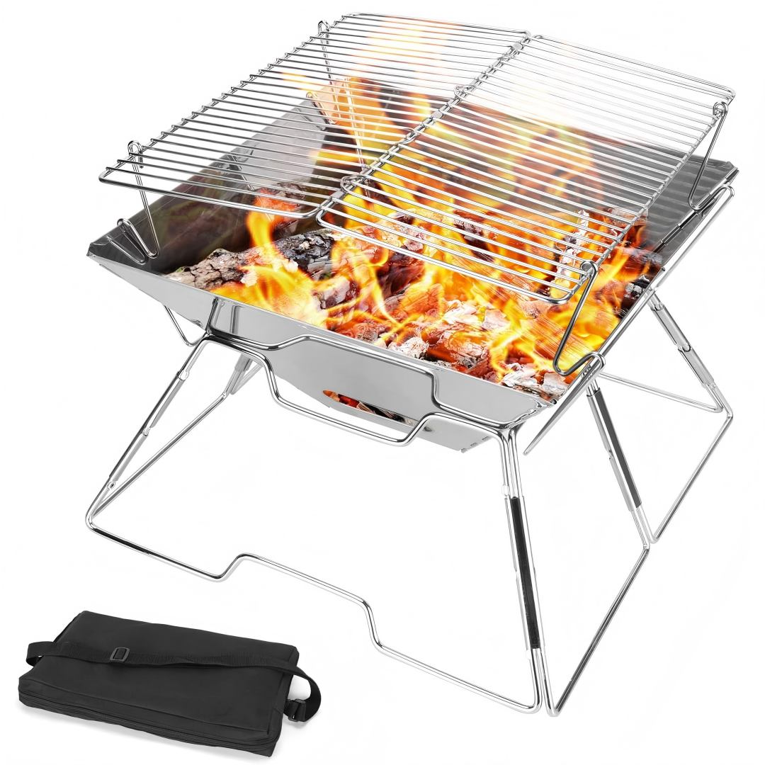 PARRILLA PLEGABLE PORTATIL BBQ Y FOGATA