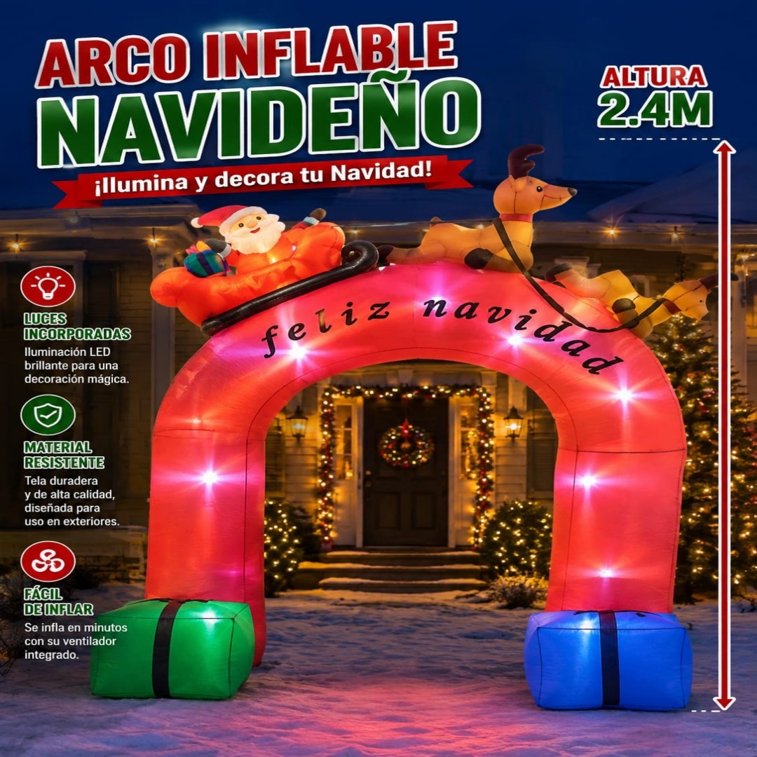 INFLABLE DE NAVIDAD 2.4M  FUENTE VENADO