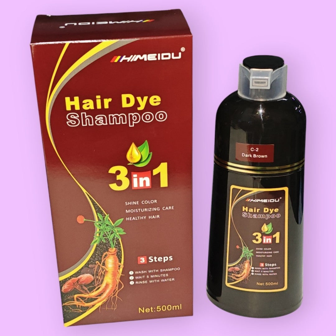 SHAMOO TINTE CUBRE CANAS 3EN1 CASTANO OSCURO