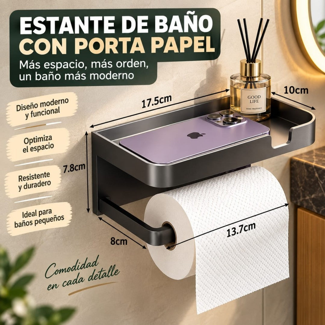 PORTARROLLOS DE PAPEL HIGIENICO CON REPISA