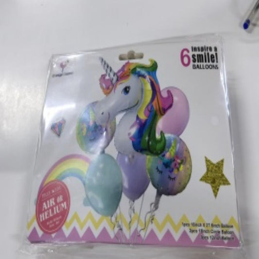 GLOBO METALICO 6PCS UNICORNIO